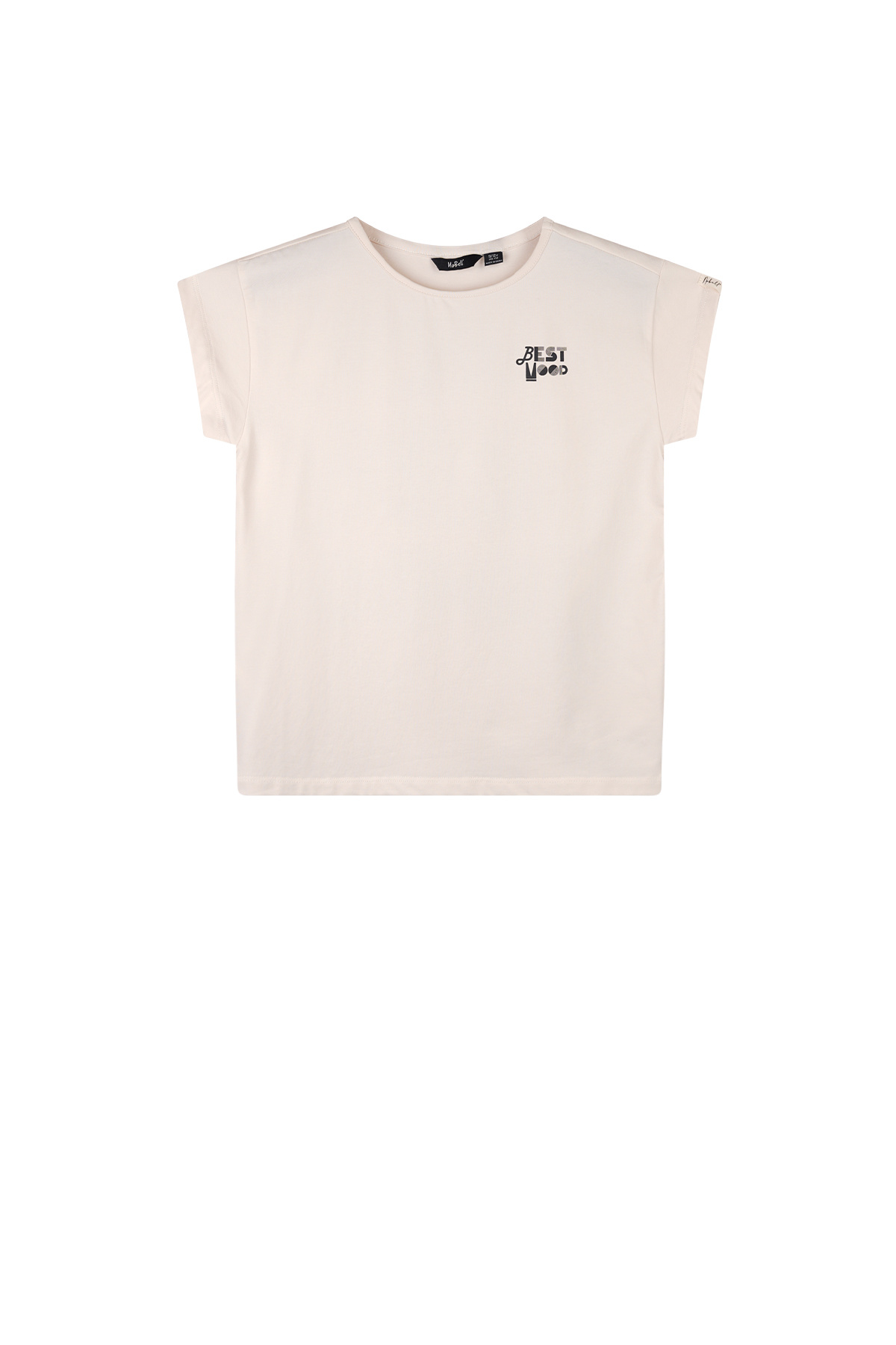 NoBell zomer t-shirt meisjes - ivoor wit - back print - Kase afbeelding