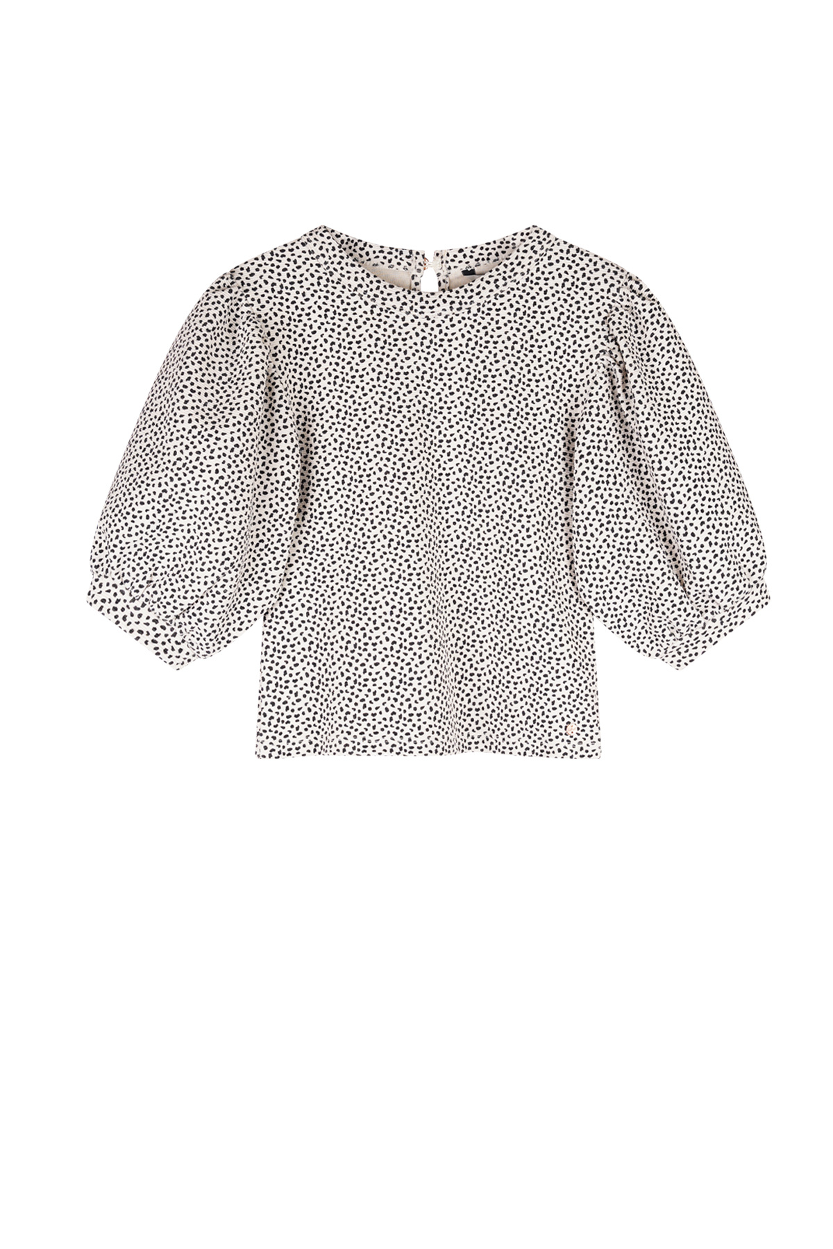 NoBell zomer top meisjes - ivoor wit - jersey rib, AOP, pofmouw - Kylia afbeelding