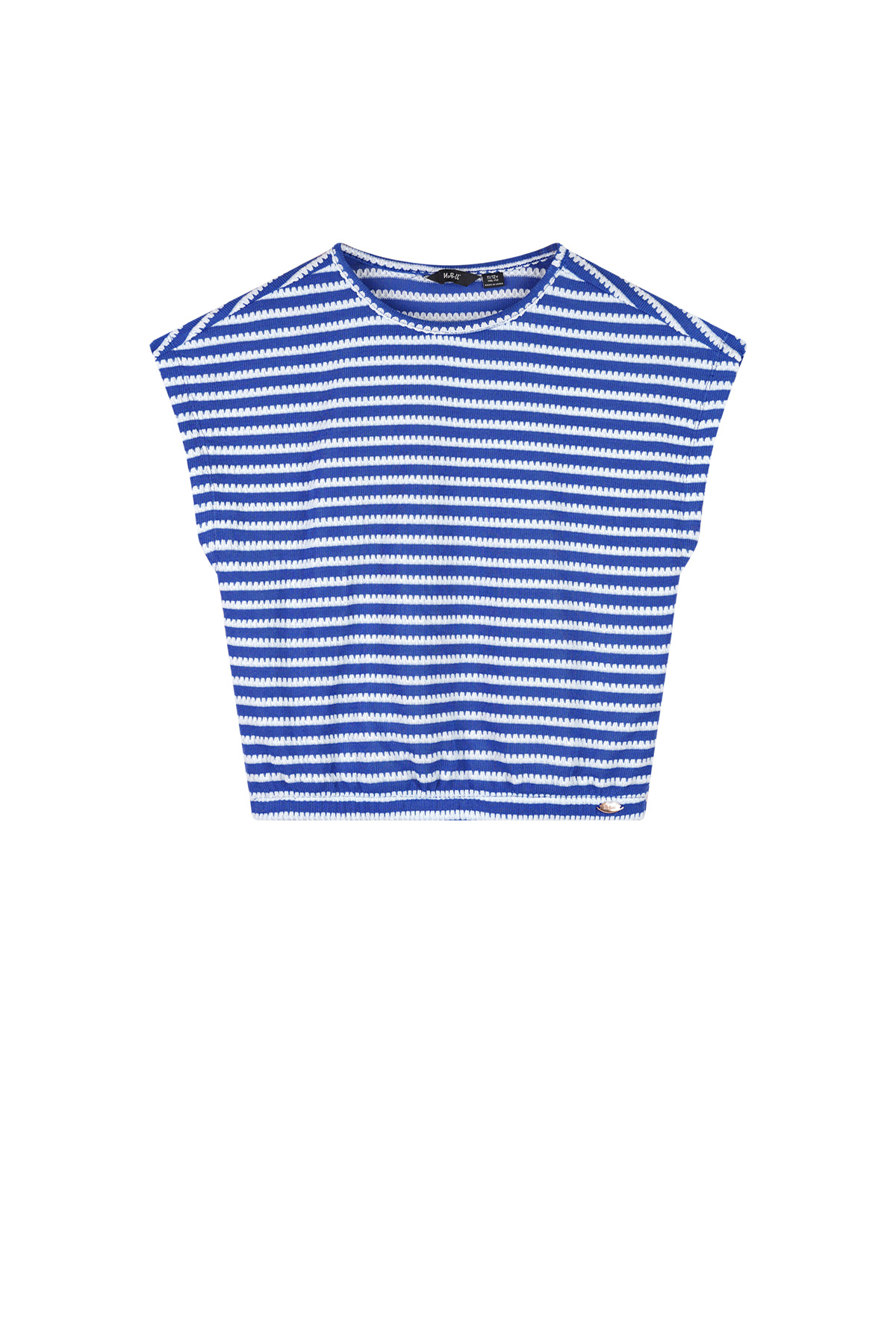 NoBell zomer top meisjes - blauw - jersey, fancy streep - Kawai afbeelding