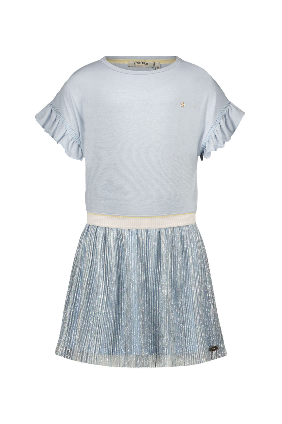 Like Flo zomer jurk meisjes - ice blauw - glitter, mesh - Maud Like Flo zomer jurk meisjes - ice blauw - glitter, mesh - Maud