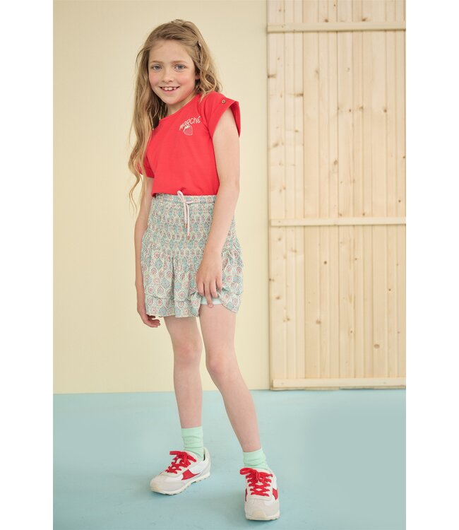 NoNo zomer rok meisjes - mint - AOP, smock - Nami