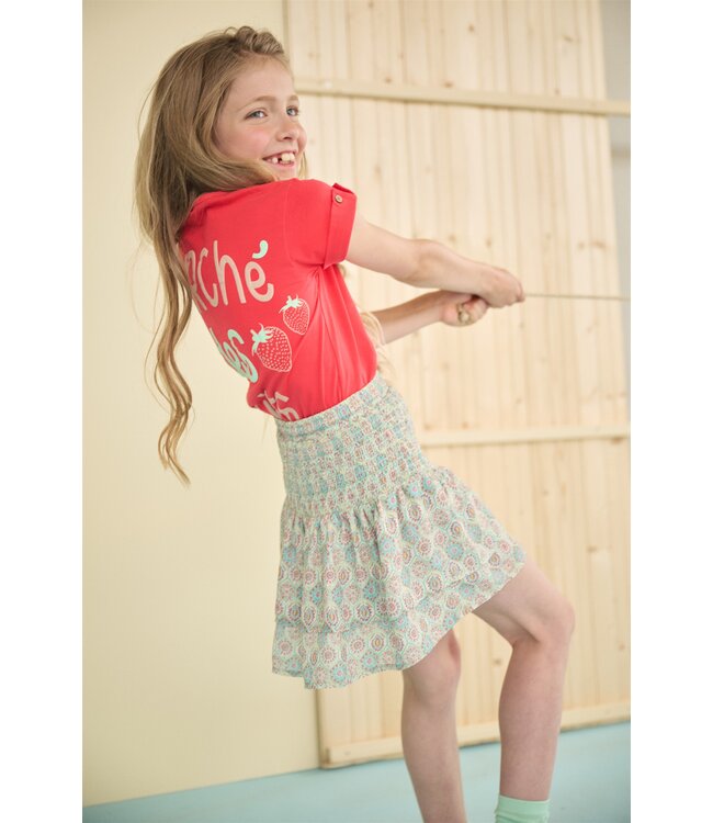 NoNo zomer rok meisjes - mint - AOP, smock - Nami