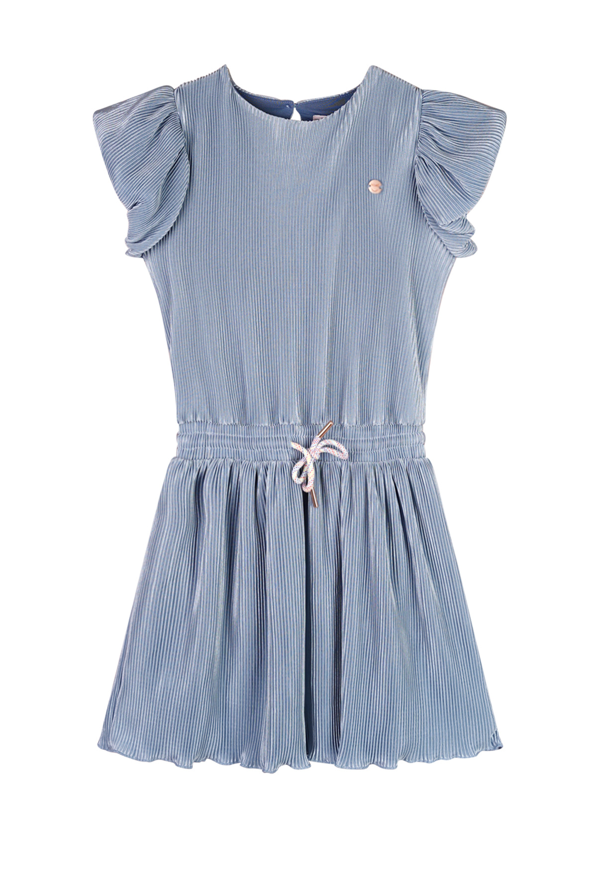 NoNo zomer jurk meisjes - vintage denim blauw - plissee - Miron NoNo zomer jurk meisjes - vintage denim blauw - plissee - Miron