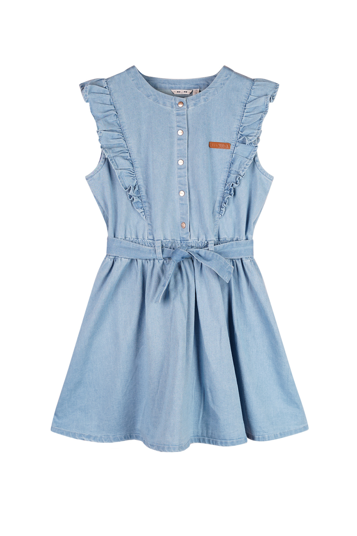 NoNo zomer jurk meisjes - denim blauw - Masa NoNo zomer jurk meisjes - denim blauw - Masa