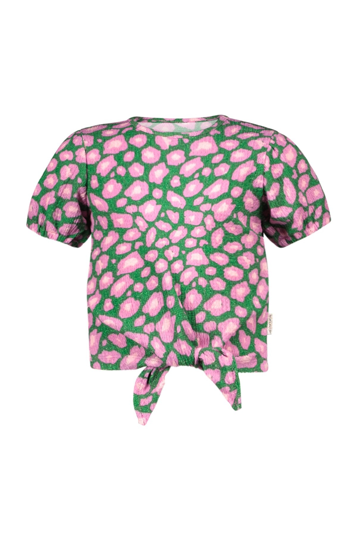 B.Nosy zomer top meisjes - groen/roze AOP - knoop - Bobbi B.Nosy zomer top meisjes - groen/roze AOP - knoop - Bobbi