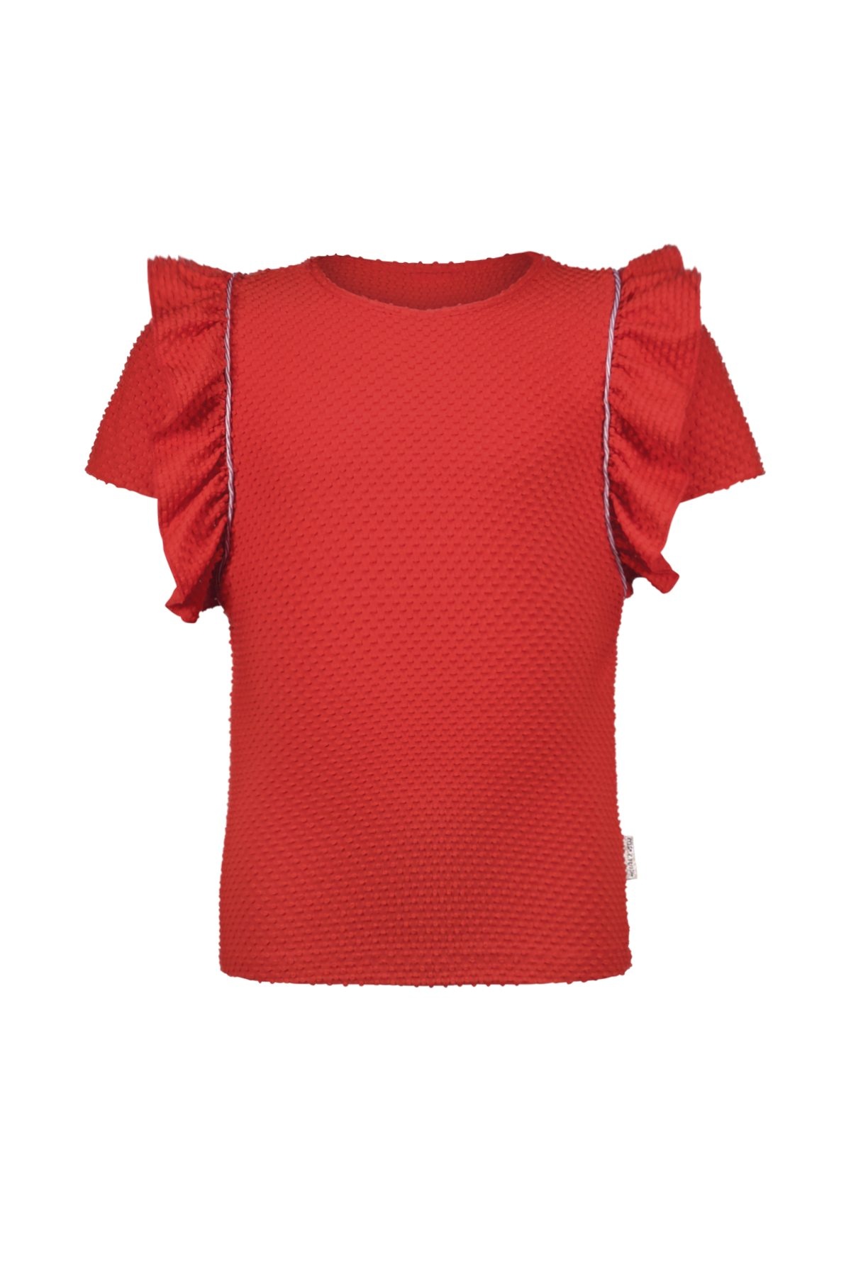 B.Nosy zomer t-shirt meisjes - tomaat rood - ruffel - Teddie B.Nosy zomer t-shirt meisjes - tomaat rood - ruffel - Teddie