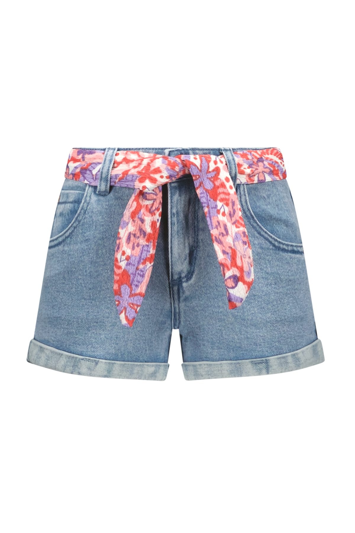 B.Nosy zomer jeans short meisjes - denim blauw - riem - Patty B.Nosy zomer jeans short meisjes - denim blauw - riem - Patty