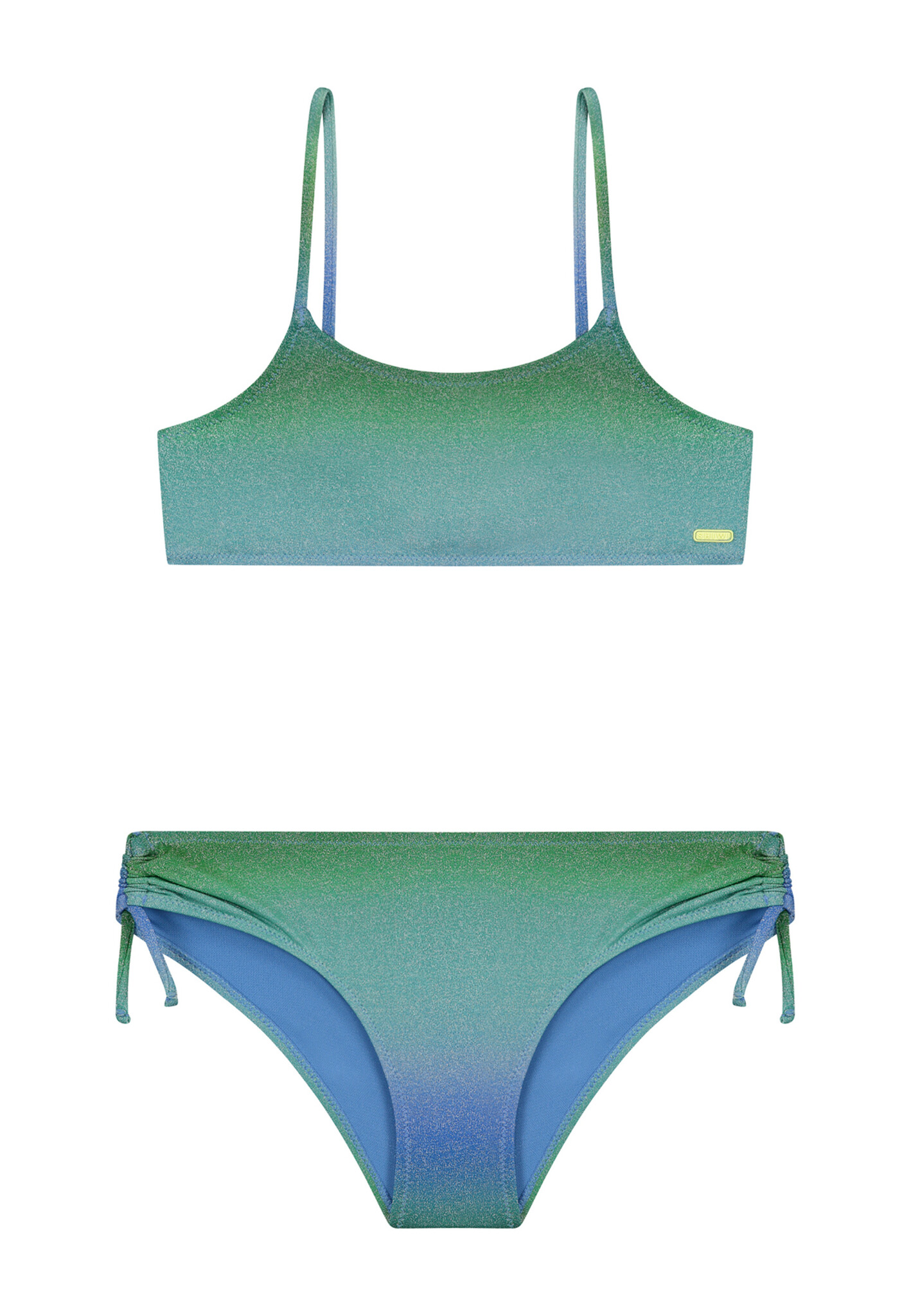 Shiwi Zomer bikini meisjes - groen glitter - Liv - scoop set Shiwi Zomer bikini meisjes - groen glitter - Liv - scoop set