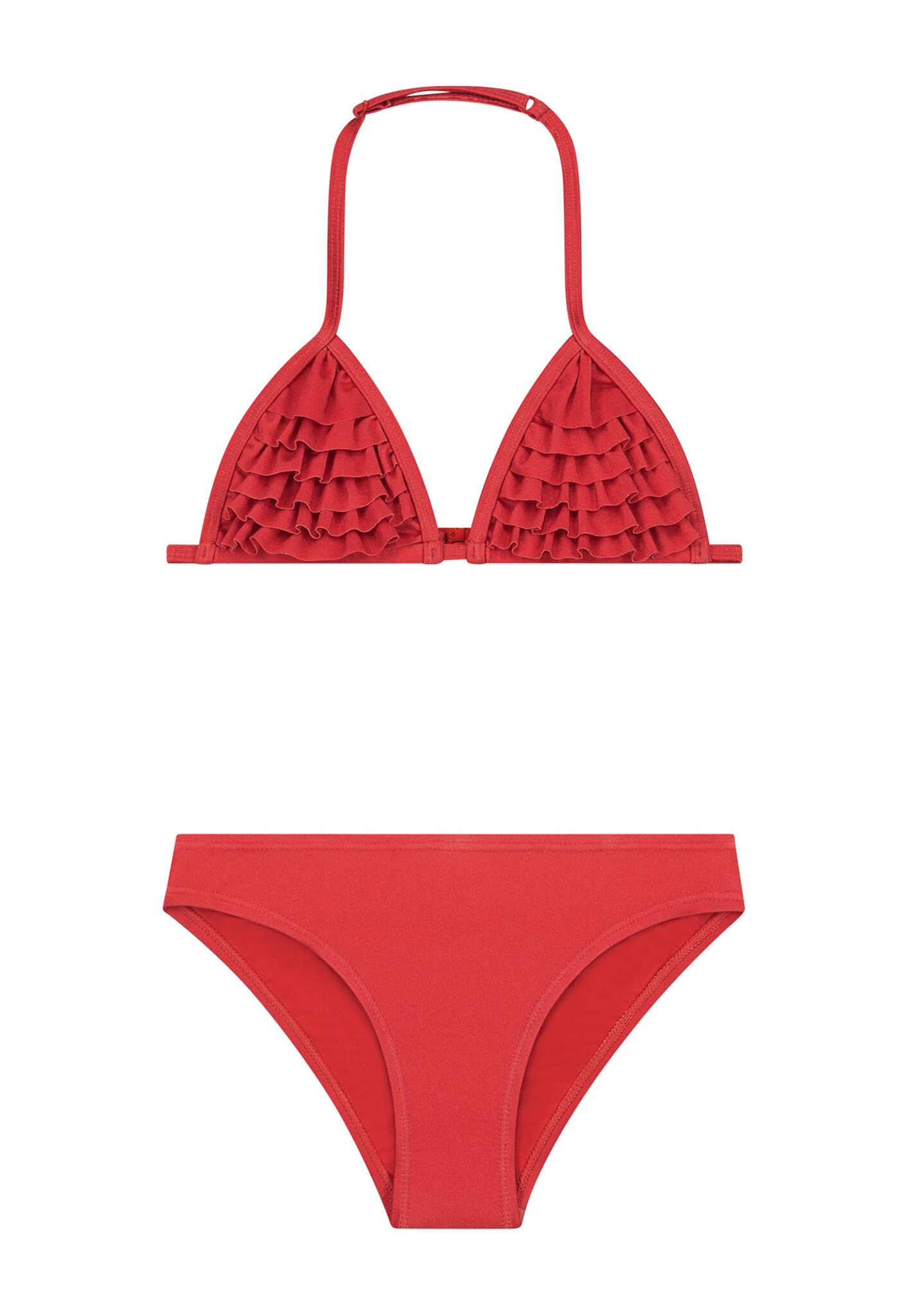 Shiwi Zomer bikini meisjes - hibiscus rood - Lori - triangel set Shiwi Zomer bikini meisjes - hibiscus rood - Lori - triangel set