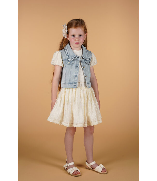 Le Chic zomer gilet meisjes - denim blauw - Angel