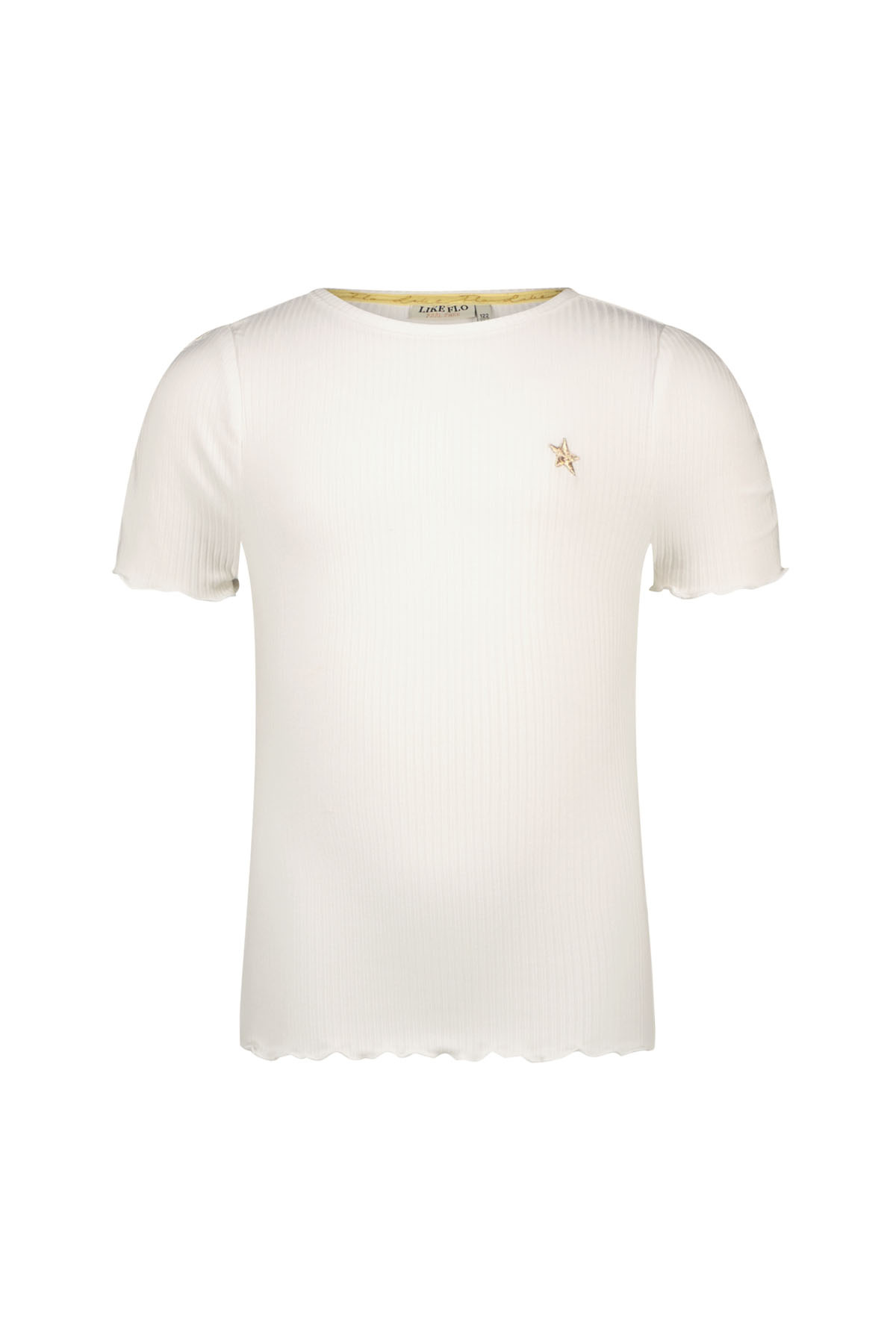 Like Flo zomer t-shirt meisjes - off wit - rib - Elise Like Flo zomer t-shirt meisjes - off wit - rib - Elise