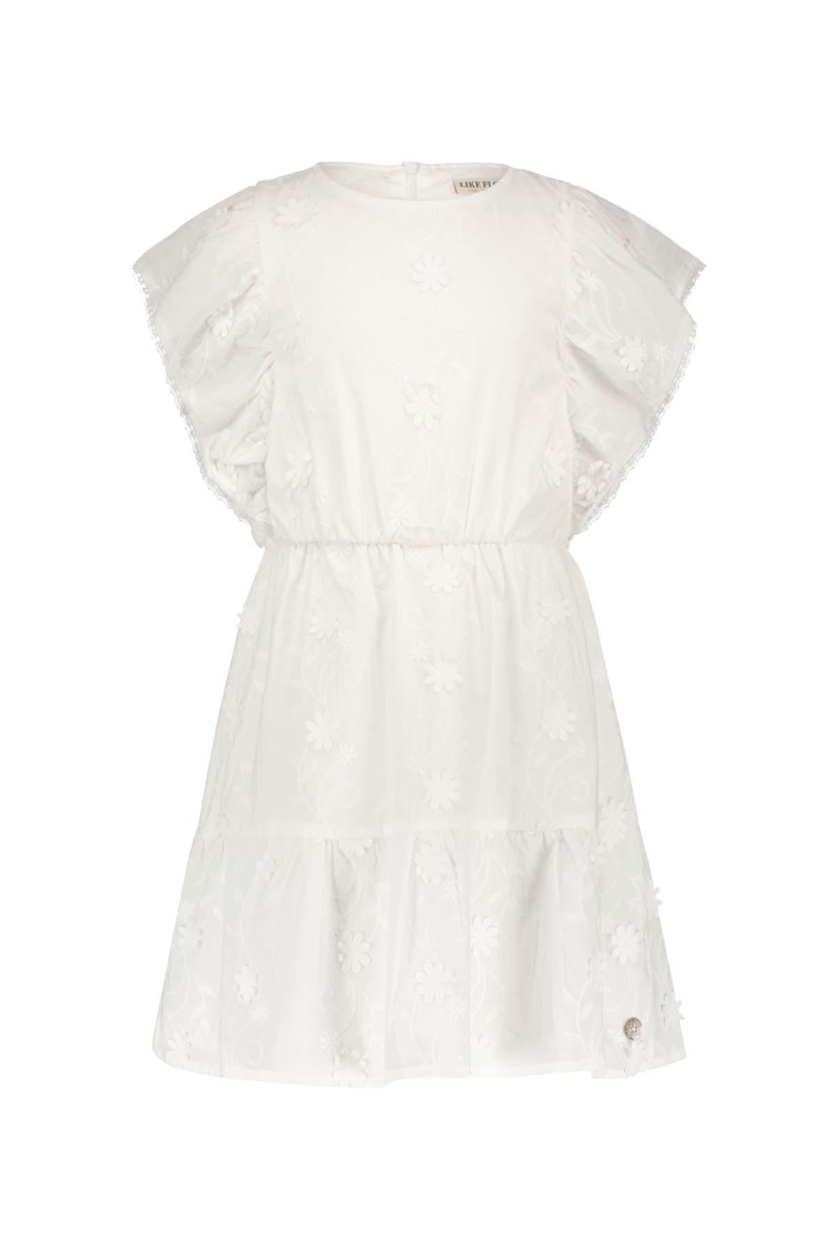 Like Flo zomer jurk meisjes - off wit - woven - Madelief Like Flo zomer jurk meisjes - off wit - woven - Madelief