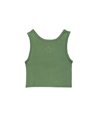 Like Flo zomer tanktop meisjes teens - army groen - embroiderie - Essie