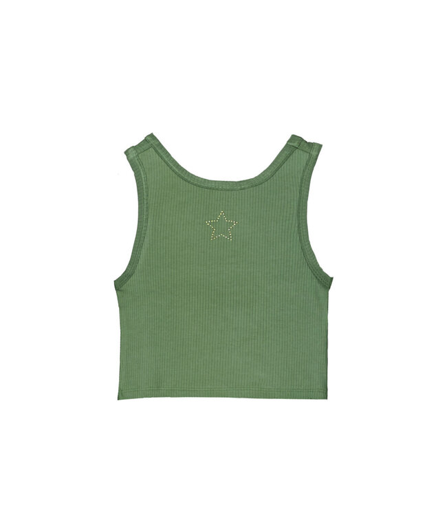 Like Flo zomer tanktop meisjes teens - army groen - embroiderie - Essie
