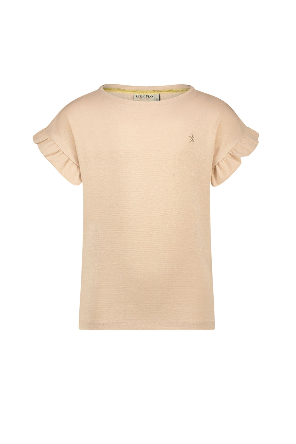 Like Flo zomer t-shirt meisjes - zand - jersey, glitter - Emma Like Flo zomer t-shirt meisjes - zand - jersey, glitter - Emma