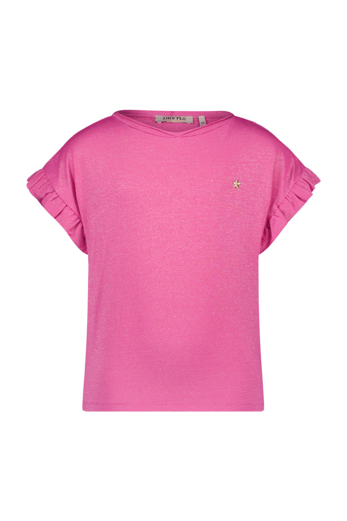 Like Flo zomer t-shirt meisjes - fuchsia - jersey, glitter - Emma Like Flo zomer t-shirt meisjes - fuchsia - jersey, glitter - Emma