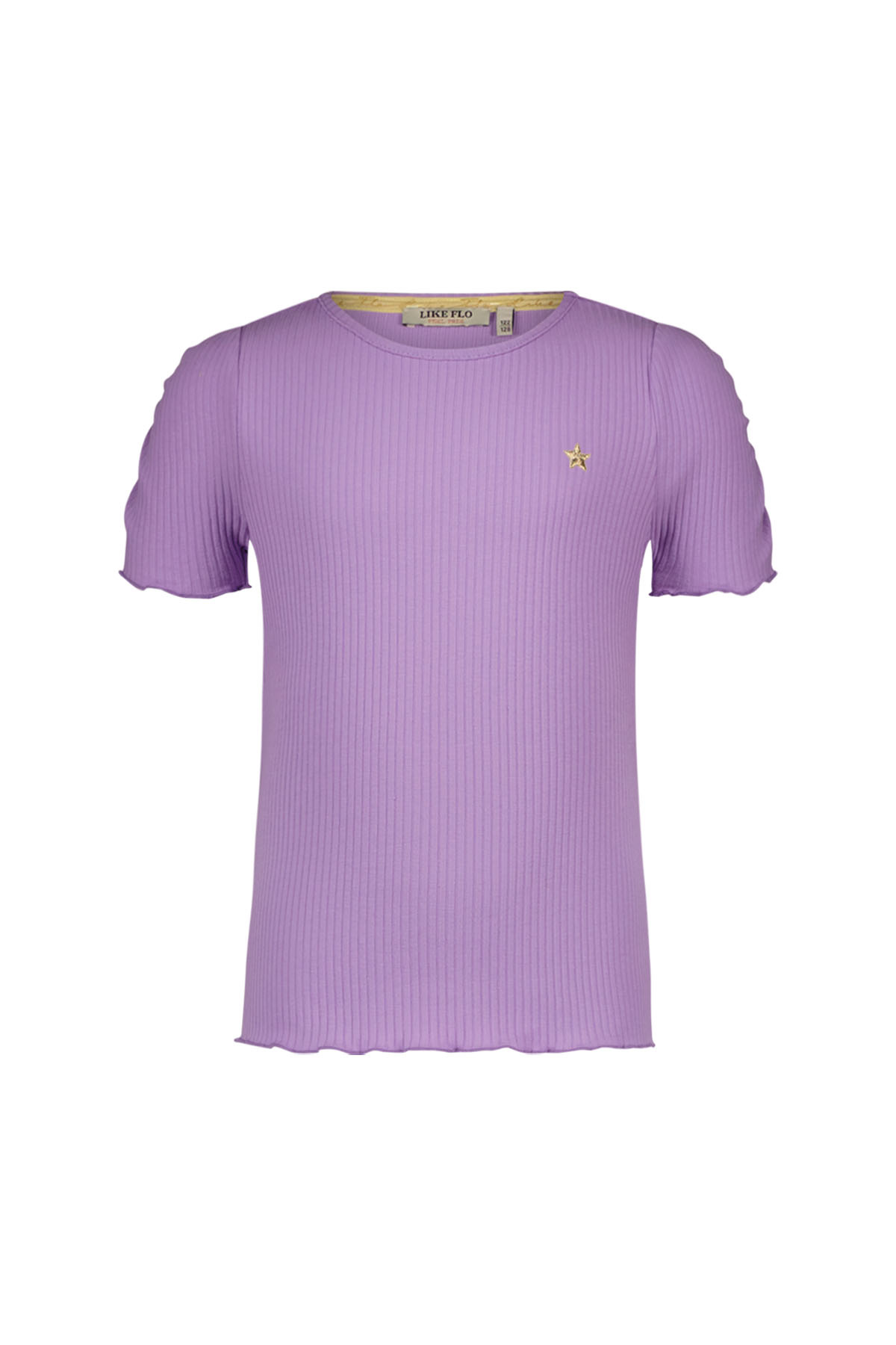 Like Flo zomer t-shirt meisjes - lila - rib - Elise Like Flo zomer t-shirt meisjes - lila - rib - Elise