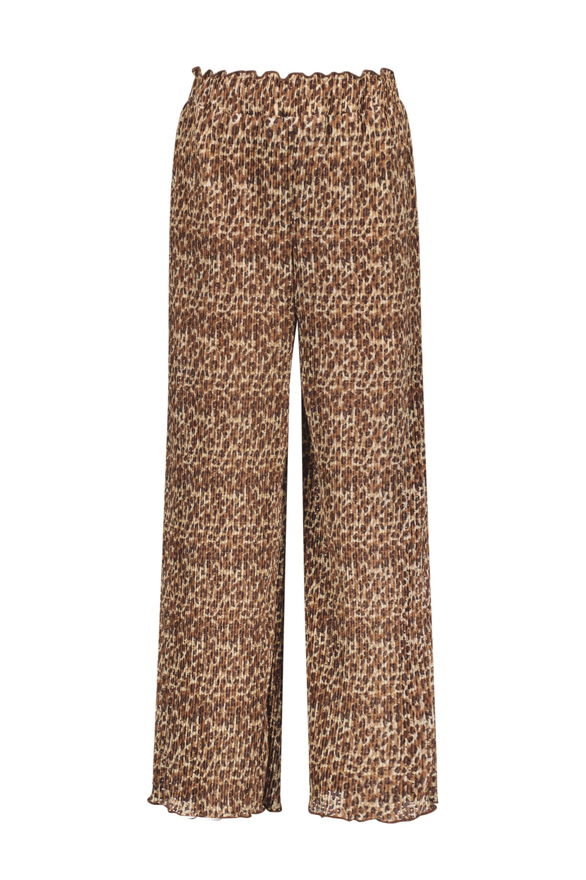 Like Flo zomer broek meisjes - luipaard latte - plisse, mesh - Freya Like Flo zomer broek meisjes - luipaard latte - plisse, mesh - Freya