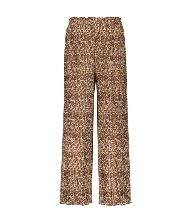 Like Flo zomer broek meisjes - luipaard latte - plisse, mesh - Freya