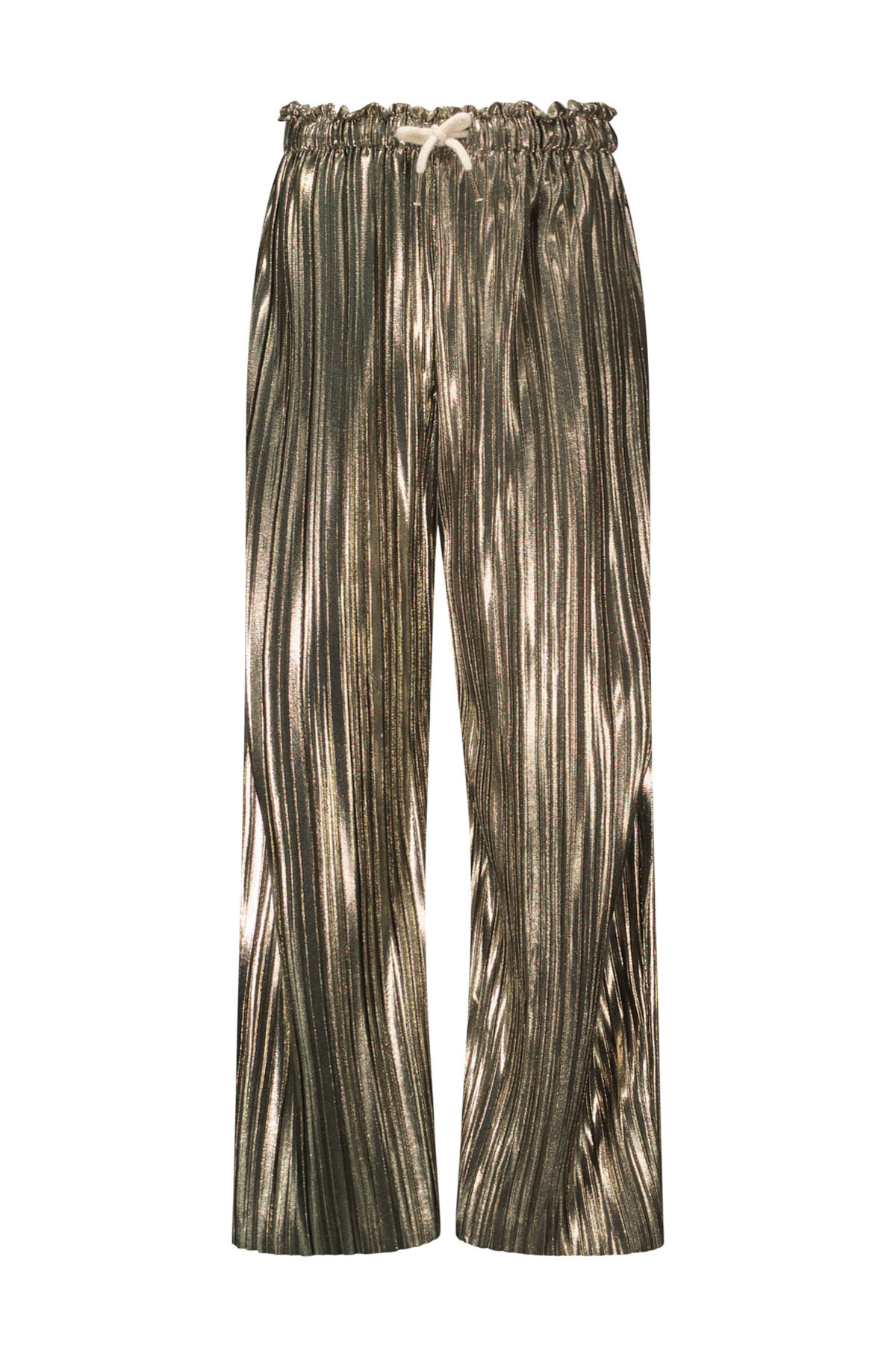 Like Flo zomer broek meisjes - army groen - metallic, plisse - Fenna Like Flo zomer broek meisjes - army groen - metallic, plisse - Fenna