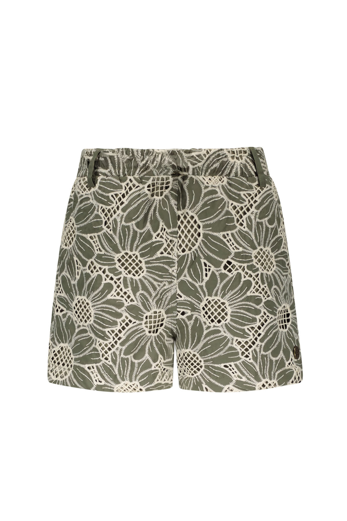 Like Flo zomer short meisjes - army groen - high waist - Florien Like Flo zomer short meisjes - army groen - high waist - Florien