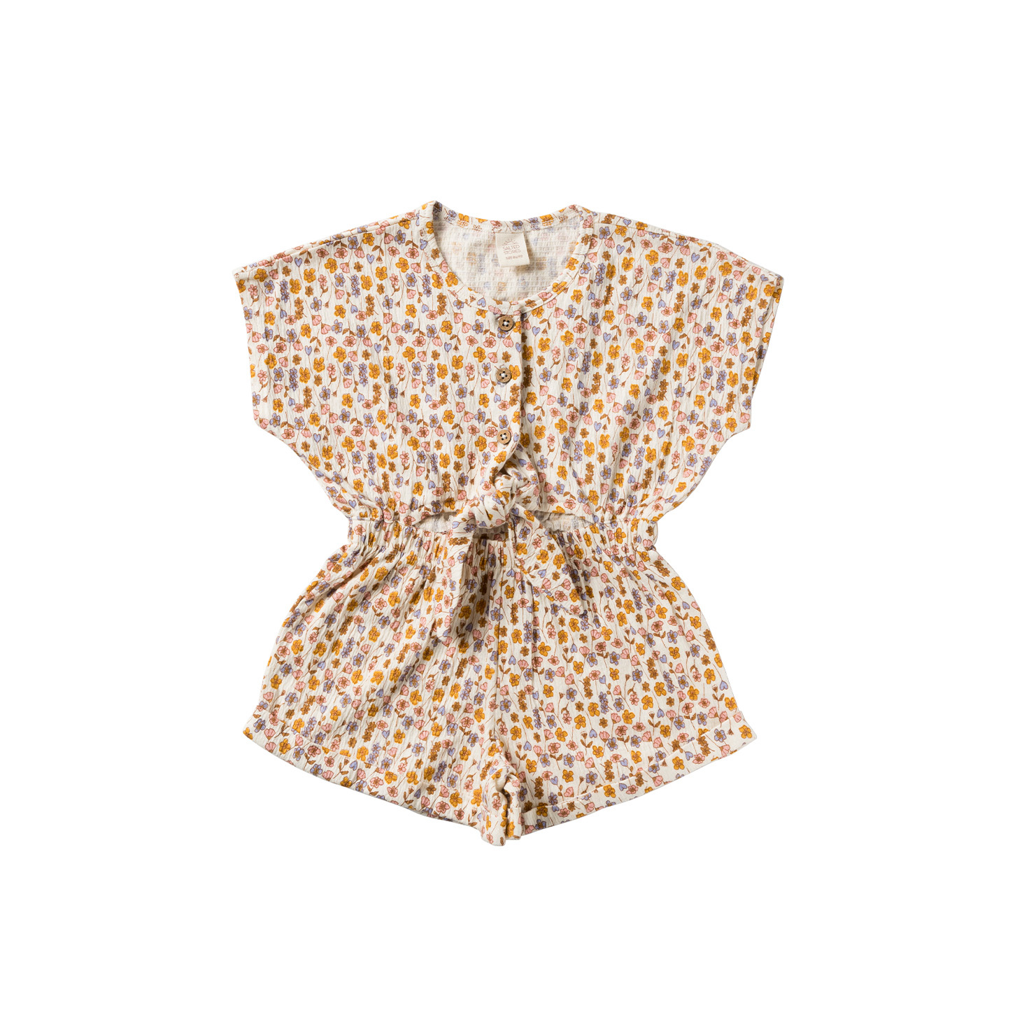 Salted Stories zomer jumpsuit meisjes - geel - Flower bud Salted Stories zomer jumpsuit meisjes - geel - Flower bud