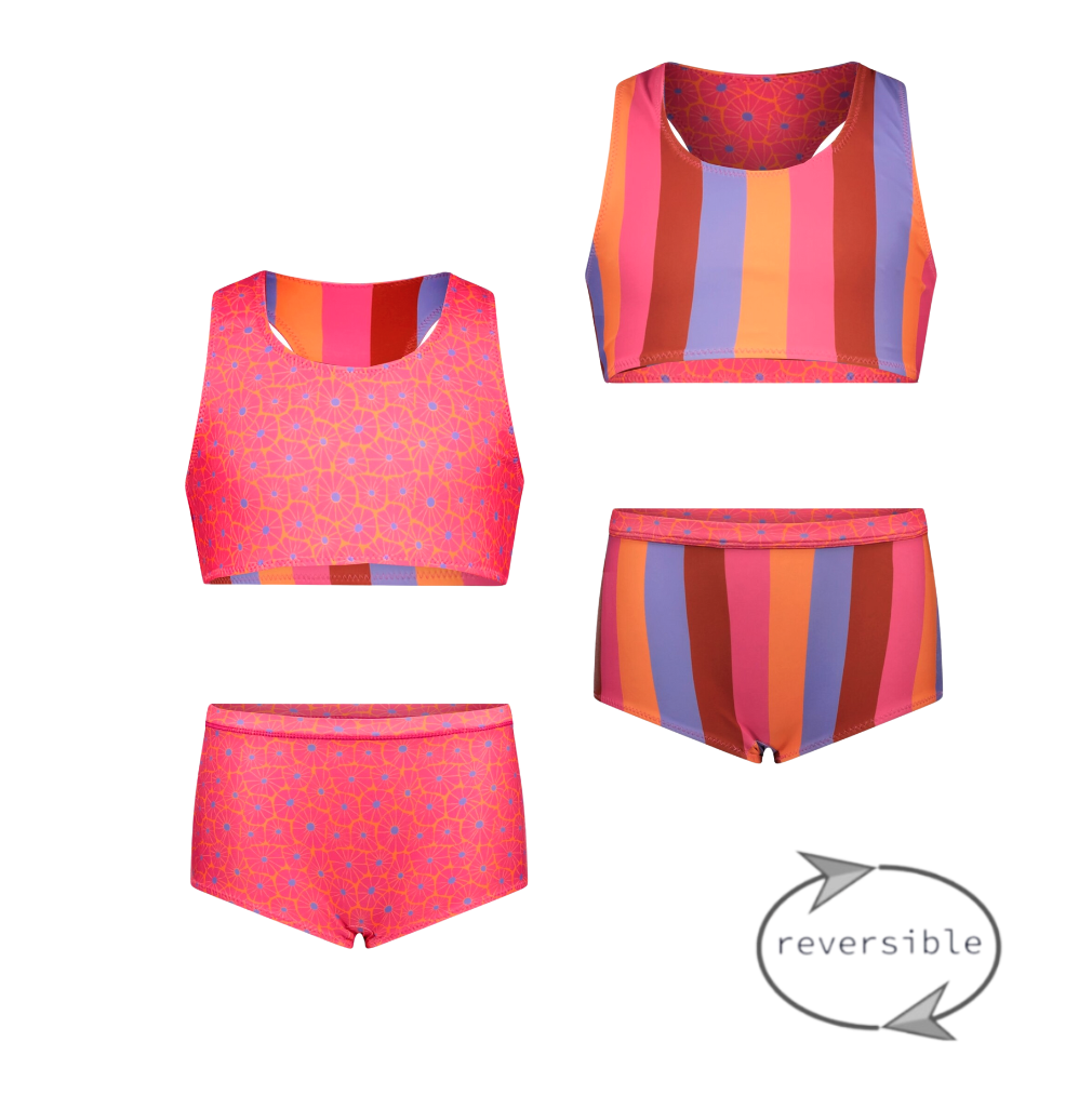 B.Nosy zomer reversibel bikini meisjes - multi streep - Winona B.Nosy zomer reversibel bikini meisjes - multi streep - Winona