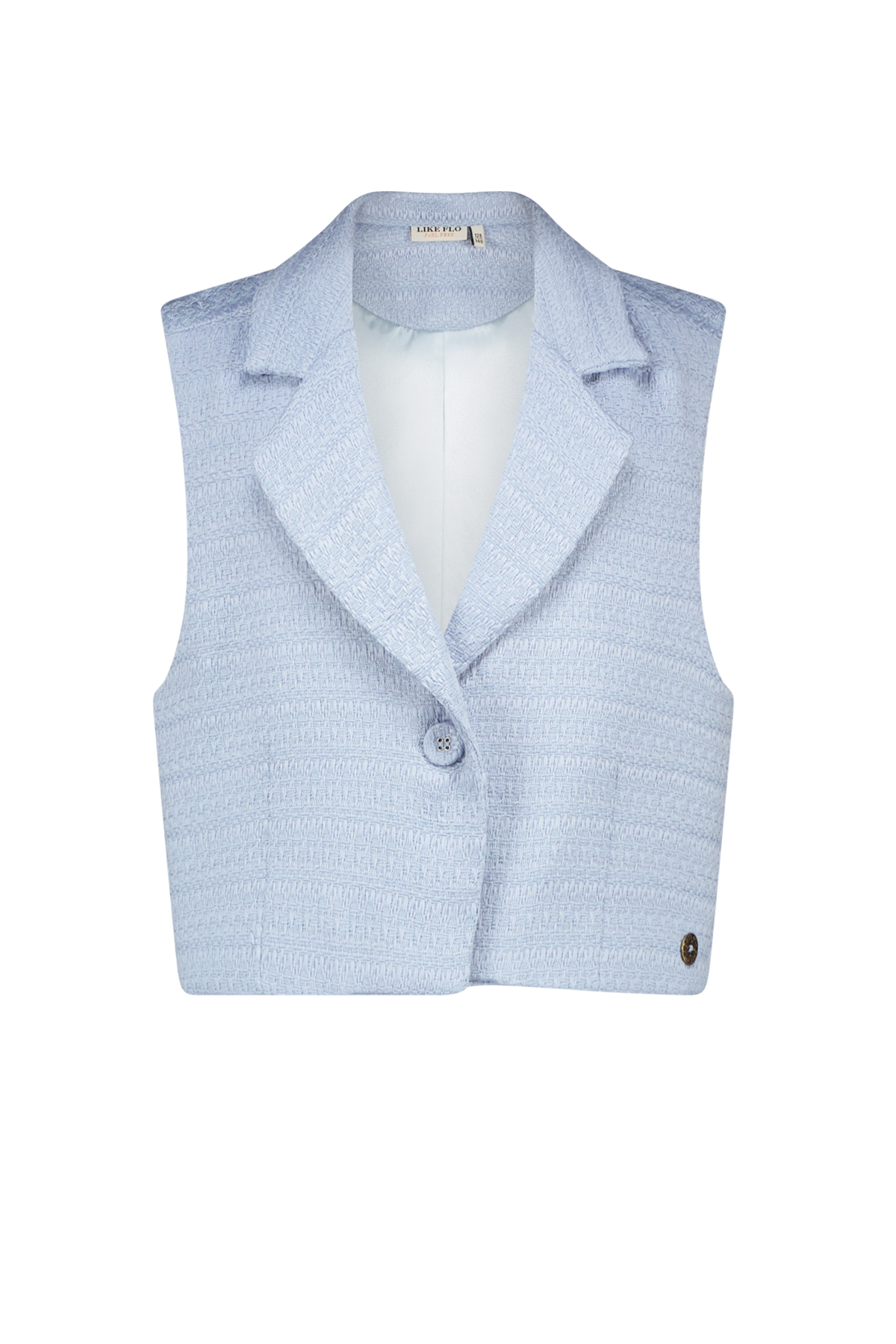 Like Flo zomer gilet meisjes - blauw - tweed - Demi Like Flo zomer gilet meisjes - blauw - tweed - Demi