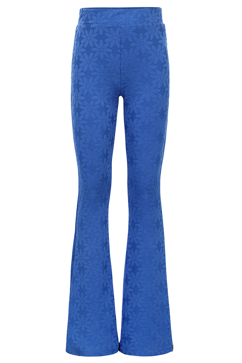 LOOXS Little Zomer flair broek jaquard bloemen - blauw LOOXS Little Zomer flair broek jaquard bloemen - blauw