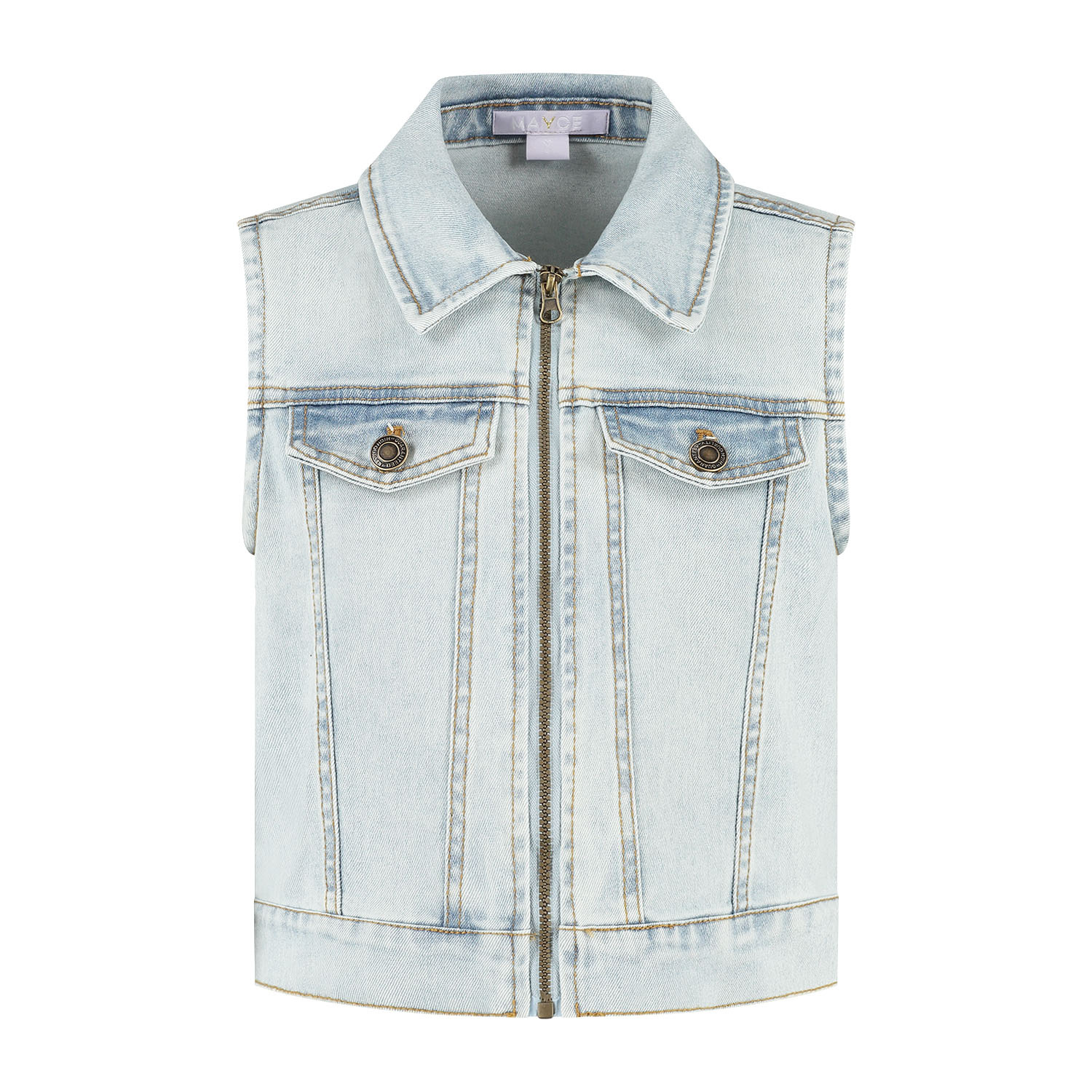 MAYCE zomer denim gilet meisjes - licht blauw denim MAYCE zomer denim gilet meisjes - licht blauw denim