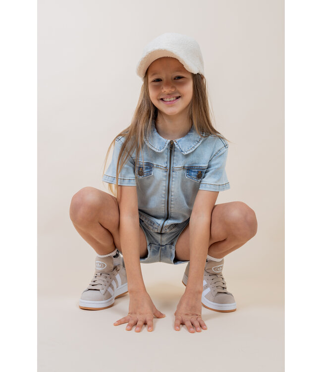 MAYCE zomer jeans jumpsuit meisjes - licht blauw denim