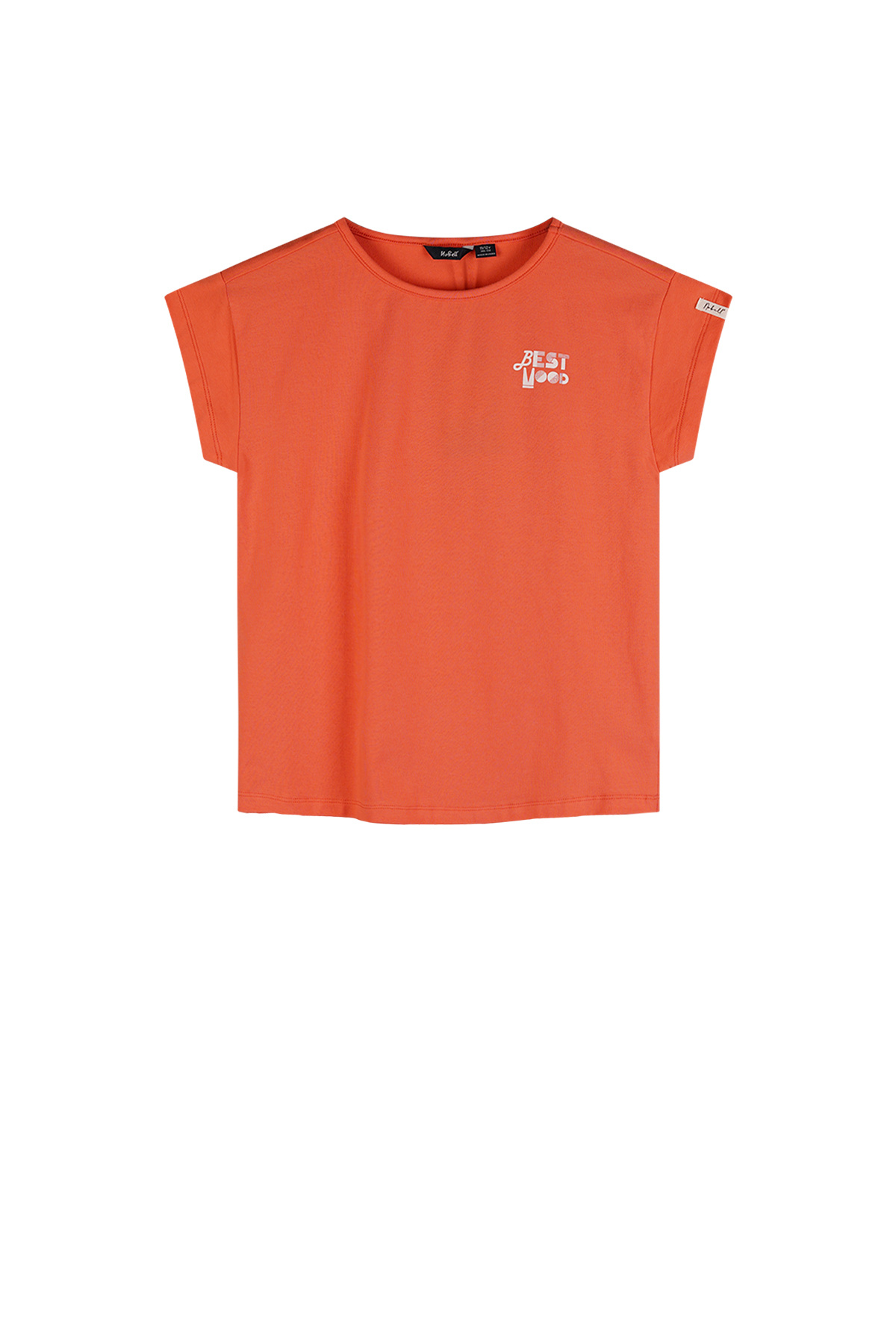 NoBell zomer t-shirt meisjes - oranje koraal - back print - Kase NoBell zomer t-shirt meisjes - oranje koraal - back print - Kase