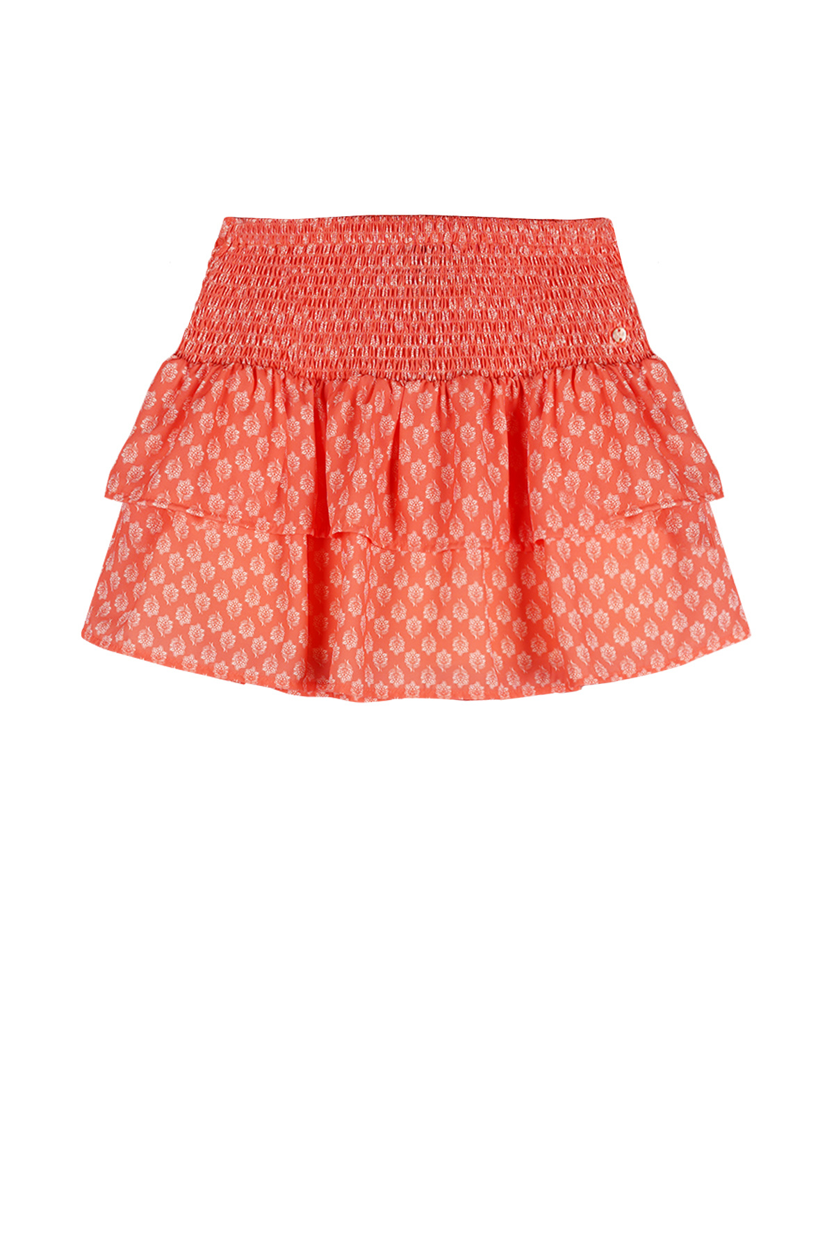 NoBell zomer rok meisjes - oranje koraal - smock, ruffel - Nika NoBell zomer rok meisjes - oranje koraal - smock, ruffel - Nika