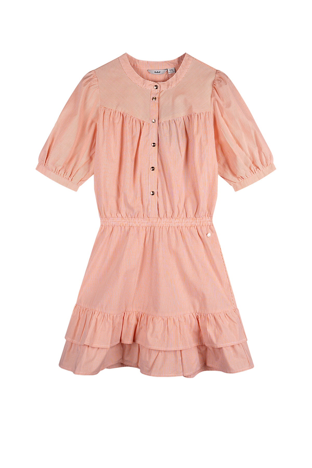 NoBell zomer jurk meisjes - melon - gestreept, poplin - Sage NoBell zomer jurk meisjes - melon - gestreept, poplin - Sage