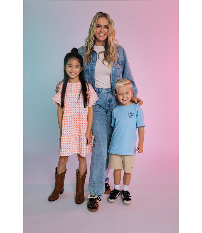 Quapi Zomer jurk meisjes - oranje - AOP grafisch -  Zaara