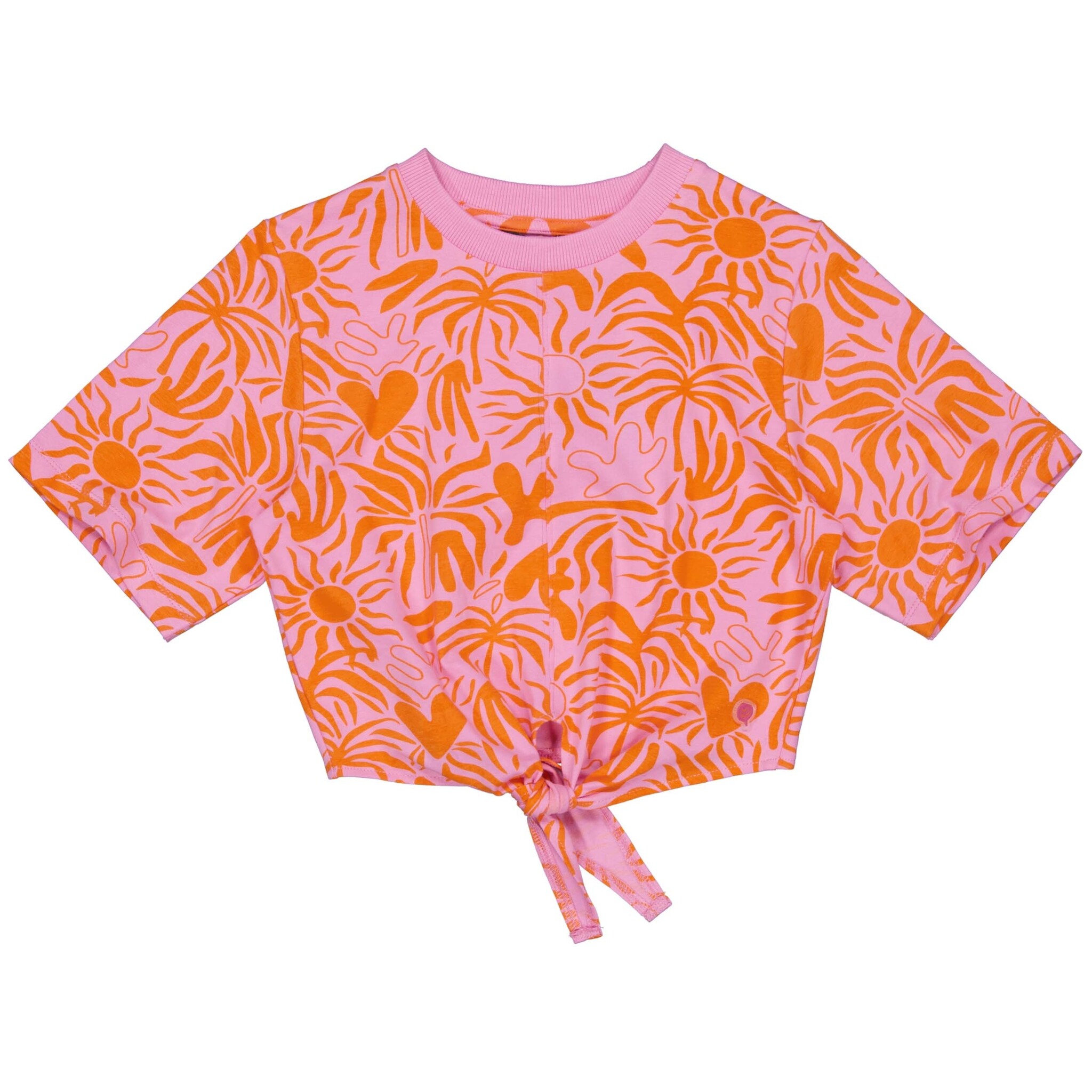 Quapi Zomer shirt meisjes - roze - AOP bloemen - Zem Quapi Zomer shirt meisjes - roze - AOP bloemen - Zem