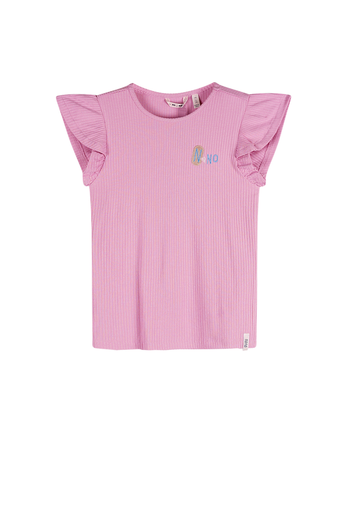NoNo zomer top meisjes - fresia paars - rib, jersey, fancy mouw - Kesta NoNo zomer top meisjes - fresia paars - rib, jersey, fancy mouw - Kesta