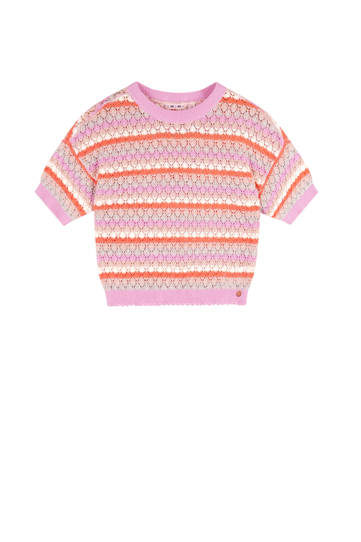 NoNo zomer sweater meisjes - bubblegum roze - crochet gebreid - Keya NoNo zomer sweater meisjes - bubblegum roze - crochet gebreid - Keya