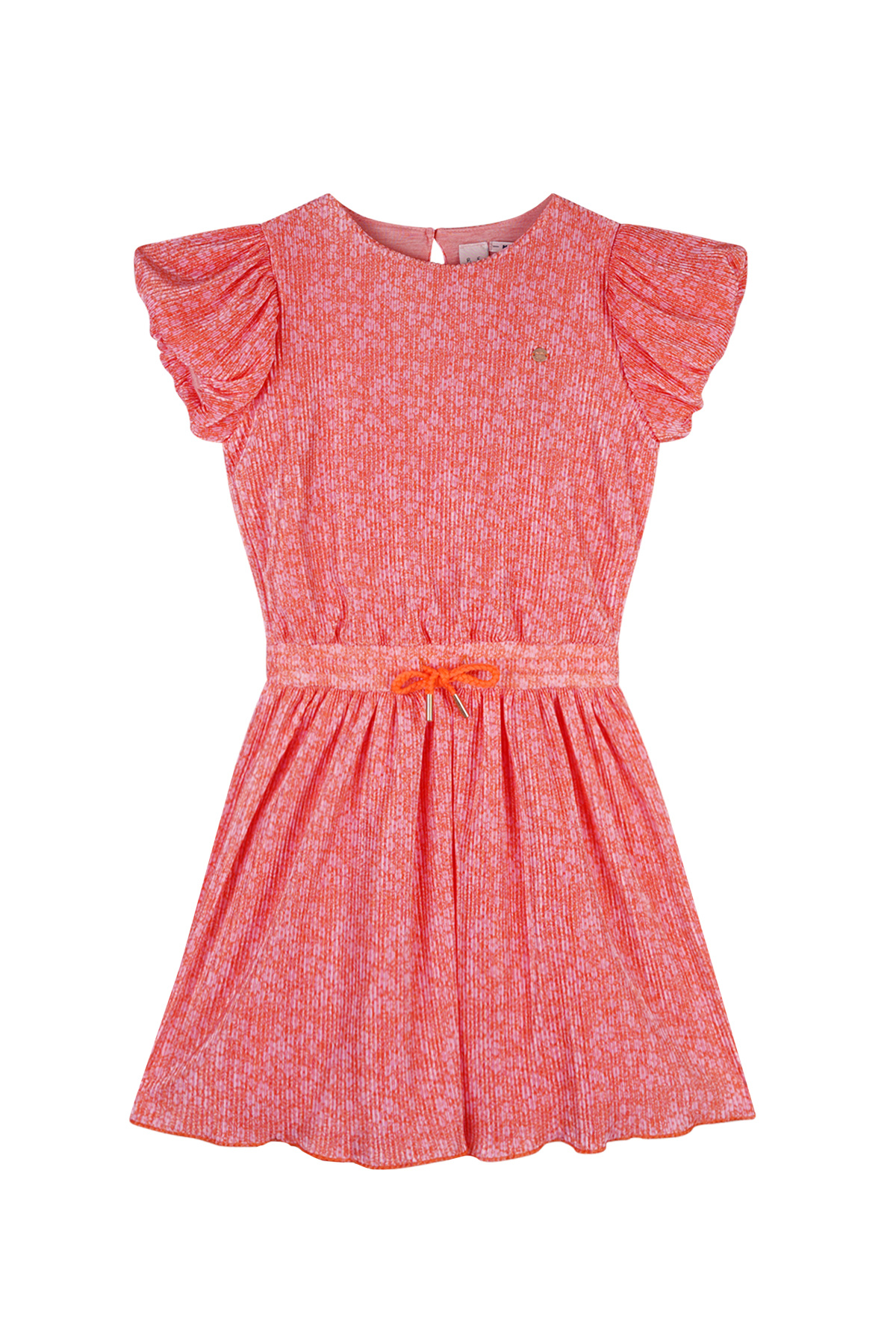 NoNo zomer jurk meisjes - oranje koraal - Daisy AOP, plissee - Miron NoNo zomer jurk meisjes - oranje koraal - Daisy AOP, plissee - Miron