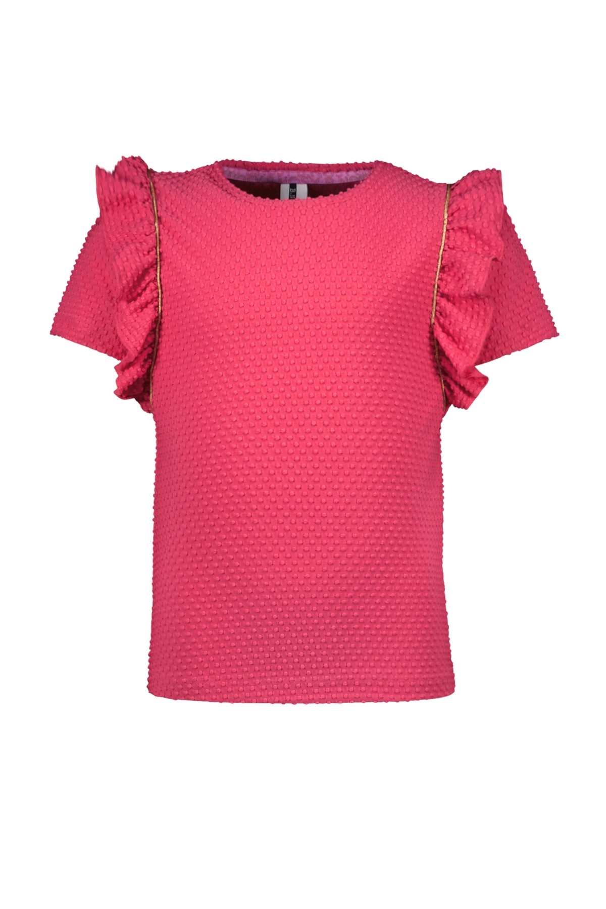B.Nosy zomer t-shirt meisjes - fandango roze - ruffel - Teddie B.Nosy zomer t-shirt meisjes - fandango roze - ruffel - Teddie