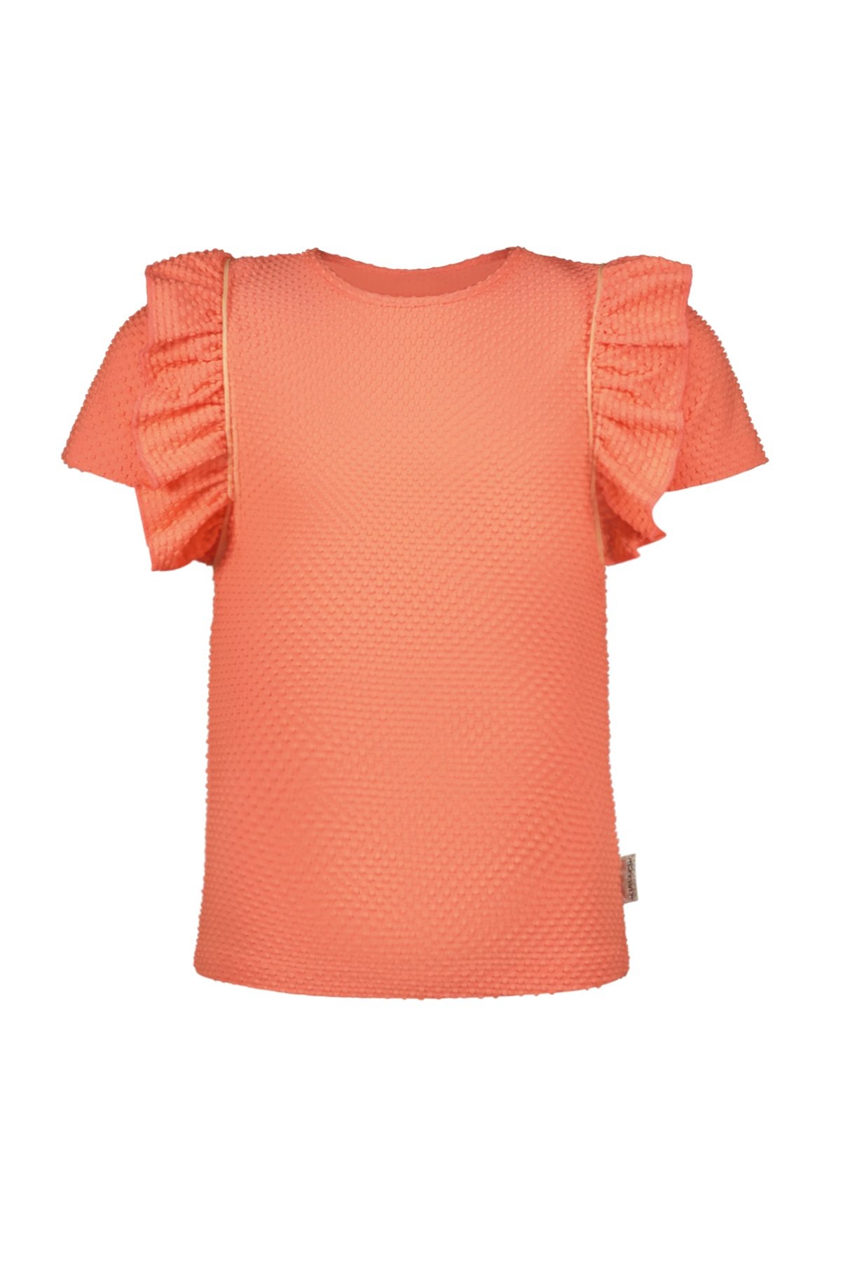 B.Nosy zomer t-shirt meisjes - zalm roze blush - ruffel - Teddie B.Nosy zomer t-shirt meisjes - zalm roze blush - ruffel - Teddie