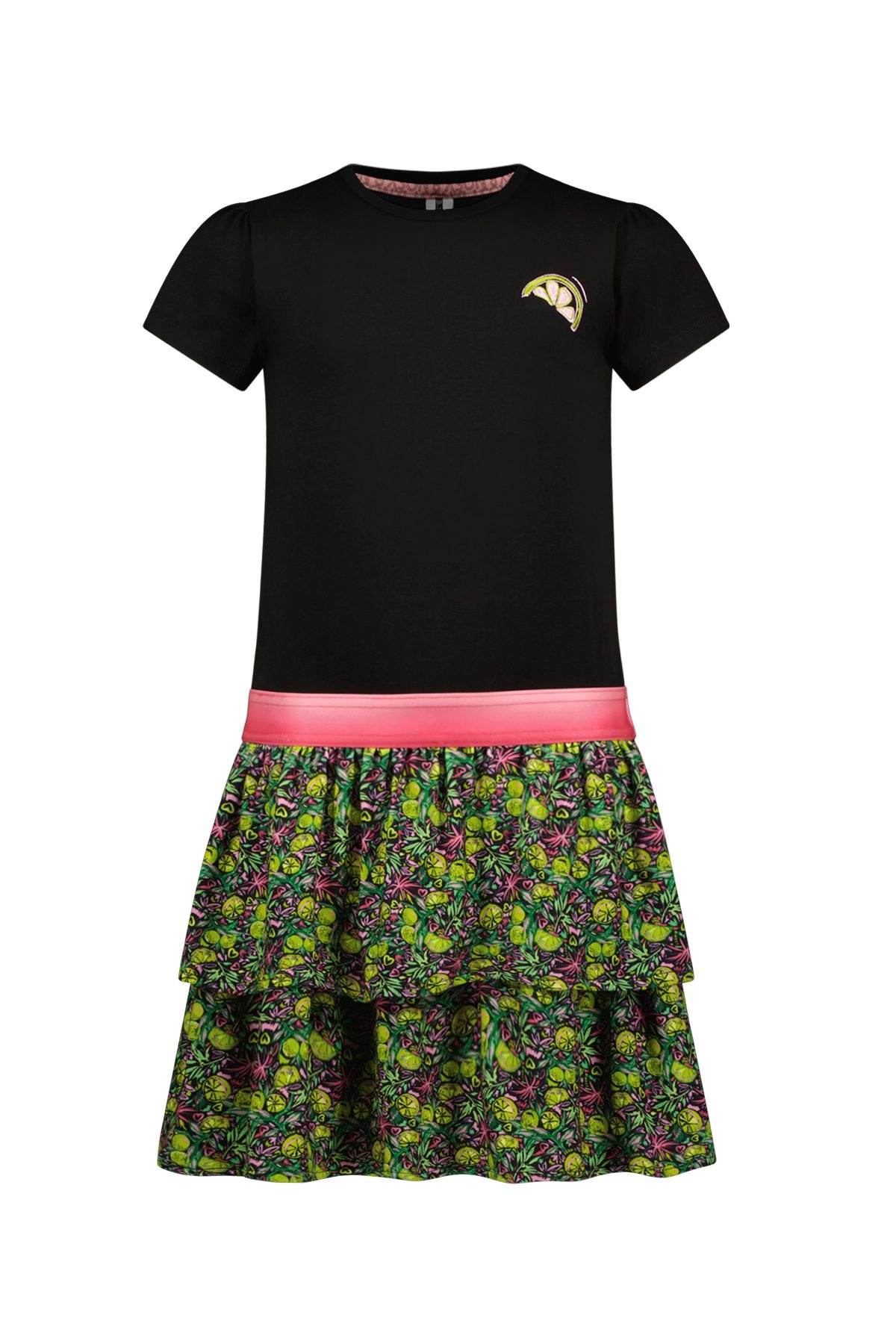 B.Nosy zomer jurk meisjes - zwart - 2-laags - Dunya B.Nosy zomer jurk meisjes - zwart - 2-laags - Dunya