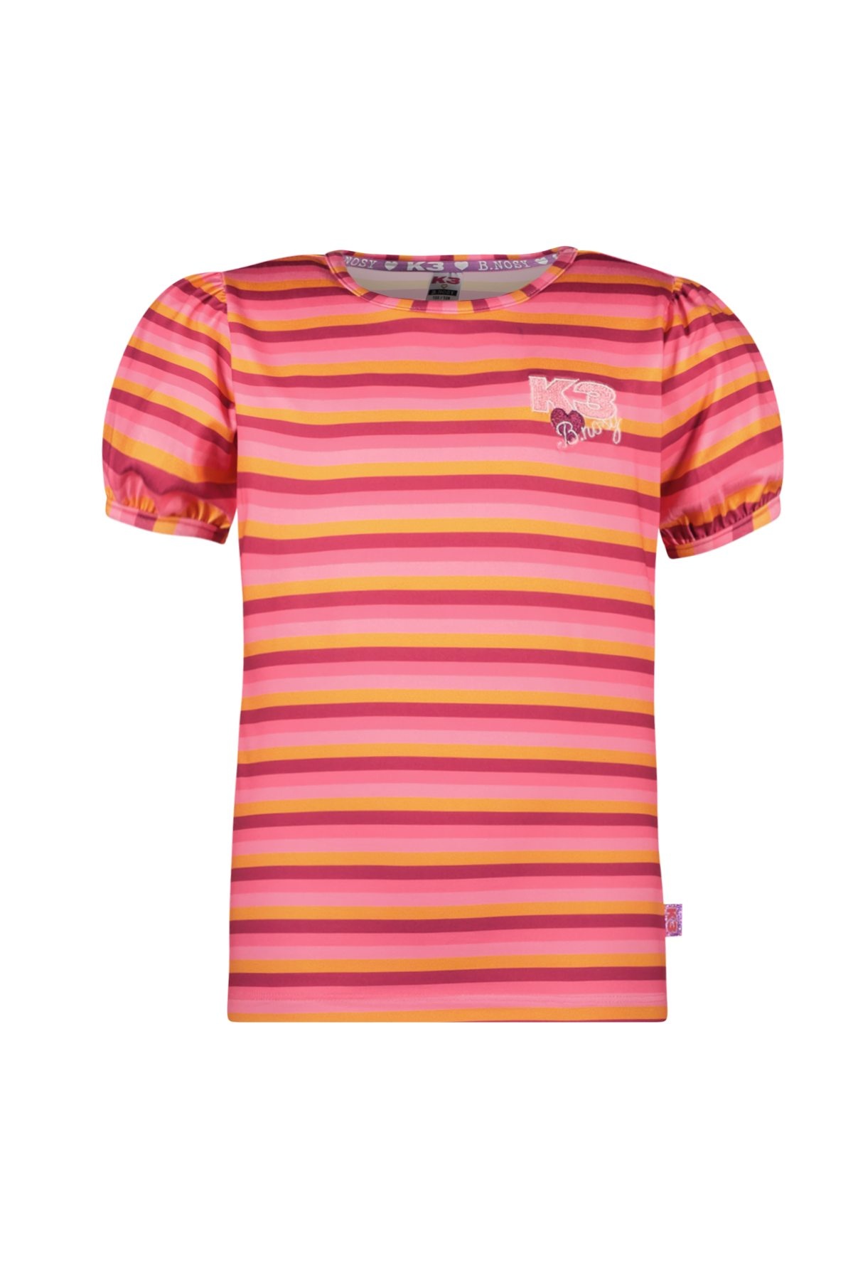 B.Nosy zomer t-shirt meisjes - K3 - roze gestreept - Topa B.Nosy zomer t-shirt meisjes - K3 - roze gestreept - Topa