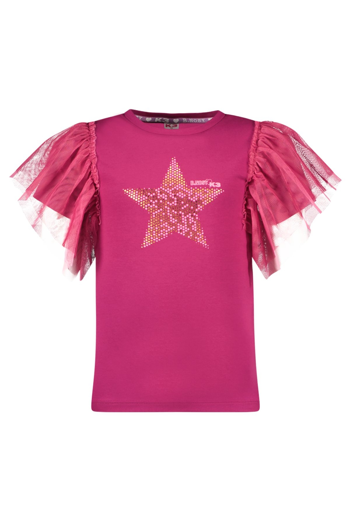 B.Nosy zomer t-shirt meisjes - K3 - fuchsia - mesh - Tora B.Nosy zomer t-shirt meisjes - K3 - fuchsia - mesh - Tora