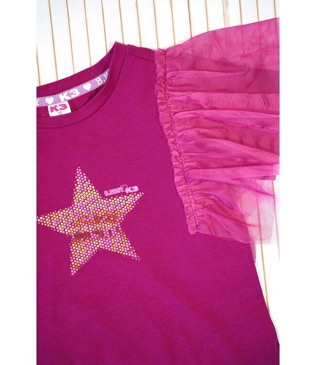 B.Nosy zomer t-shirt meisjes - K3 - fuchsia - mesh - Tora