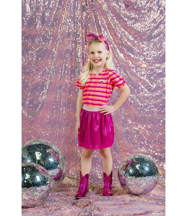 B.Nosy zomer rok meisjes - K3 - sugar plum roze - metallic, plissee - Roza