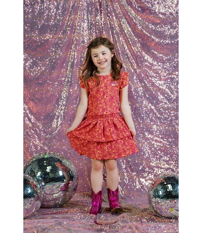 B.Nosy zomer jurk meisjes - K3 - oranje/paars AOP - Delphi