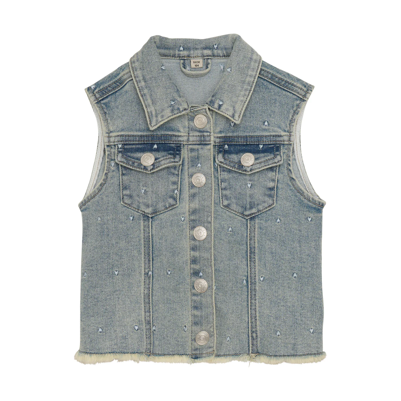 Daily7 Zomer gilet meisjes - medium blauw - denim AOP Daily7 Zomer gilet meisjes - medium blauw - denim AOP