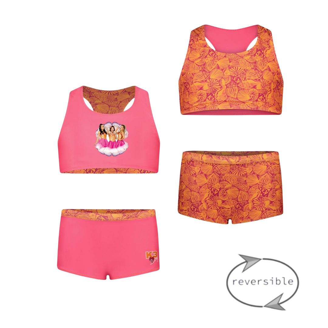 B.Nosy zomer reversibel bikini meisjes - K3 - sugar plum roze - Winona B.Nosy zomer reversibel bikini meisjes - K3 - sugar plum roze - Winona