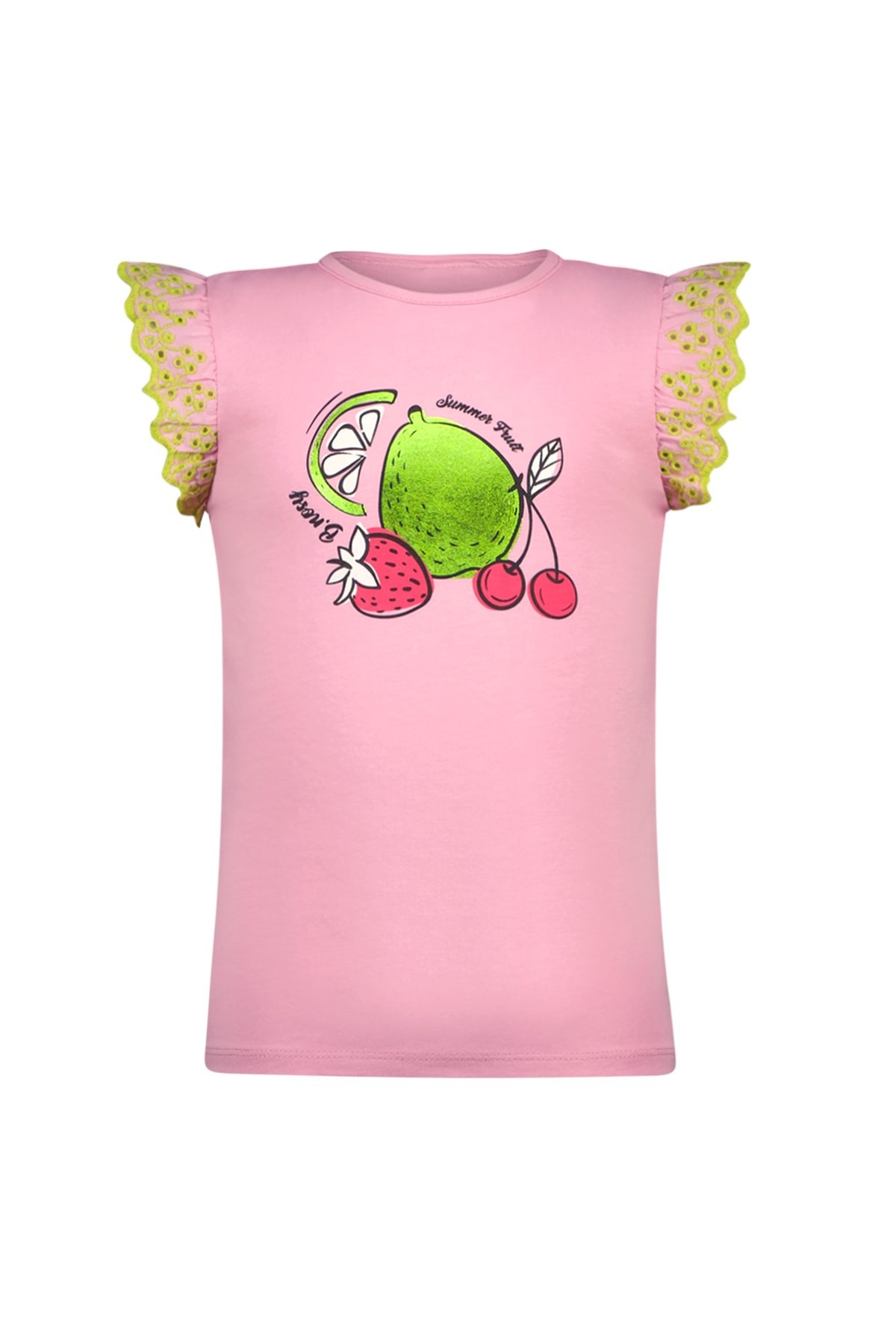 B.Nosy zomer top meisjes - roze glazuur - broderie mouw - Taria B.Nosy zomer top meisjes - roze glazuur - broderie mouw - Taria